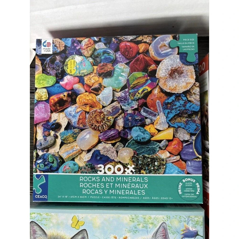 Puzzles 300 Pieces Retro Mattel Toys Dogs Gem Stones Lot Of 4 Bit N Pieces, Ceao